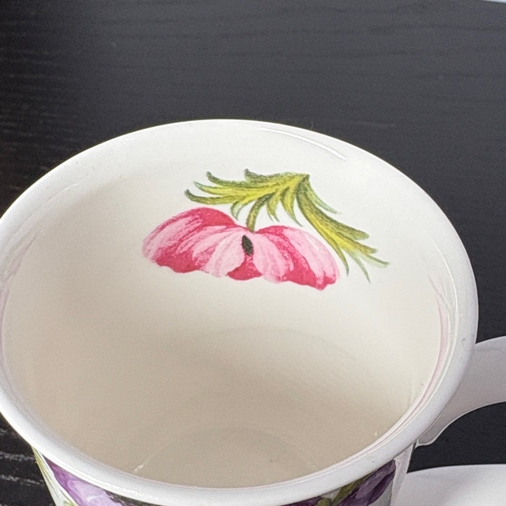 Roy Kirkman Anenome Floral Ceramic Mug in Pink & Purple Blooms - Picture 2 of 6